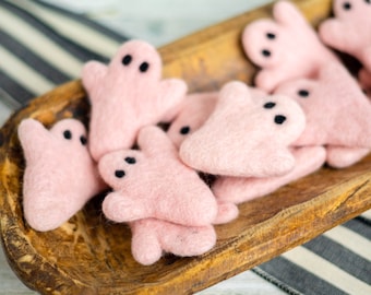 Cherry Blossom Pink Felt Ghost Garland: Halloween Mobile Decor