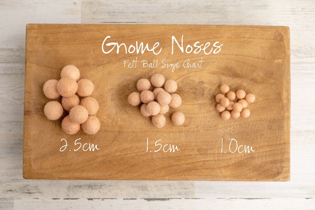 Gnome Nose Peach Felt Ball 2.5cm Flesh Colored Felt Ball Gnome Noses