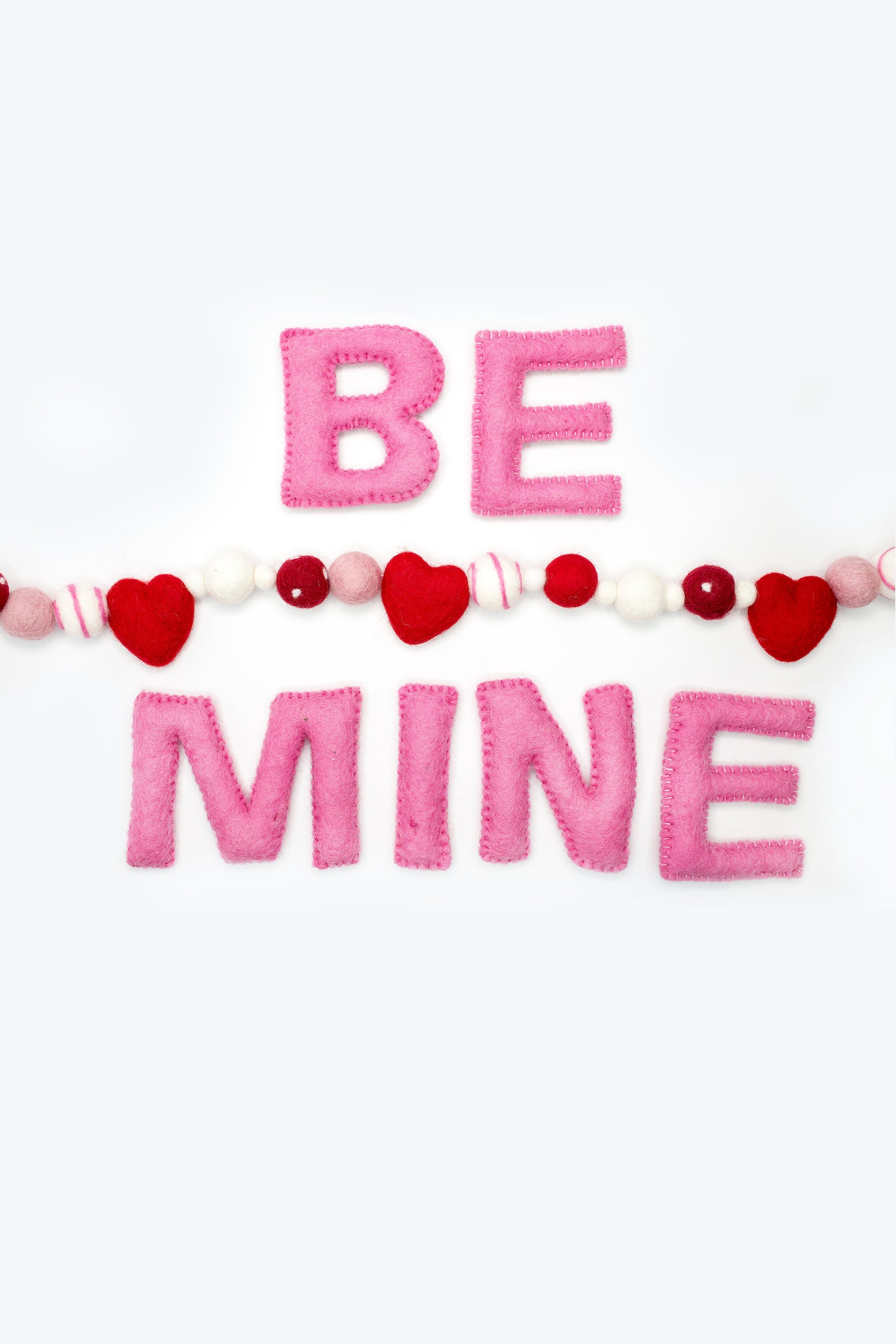 Be Mine Pink Felted Letter Garland hand Stitched Felt Letters Etsy