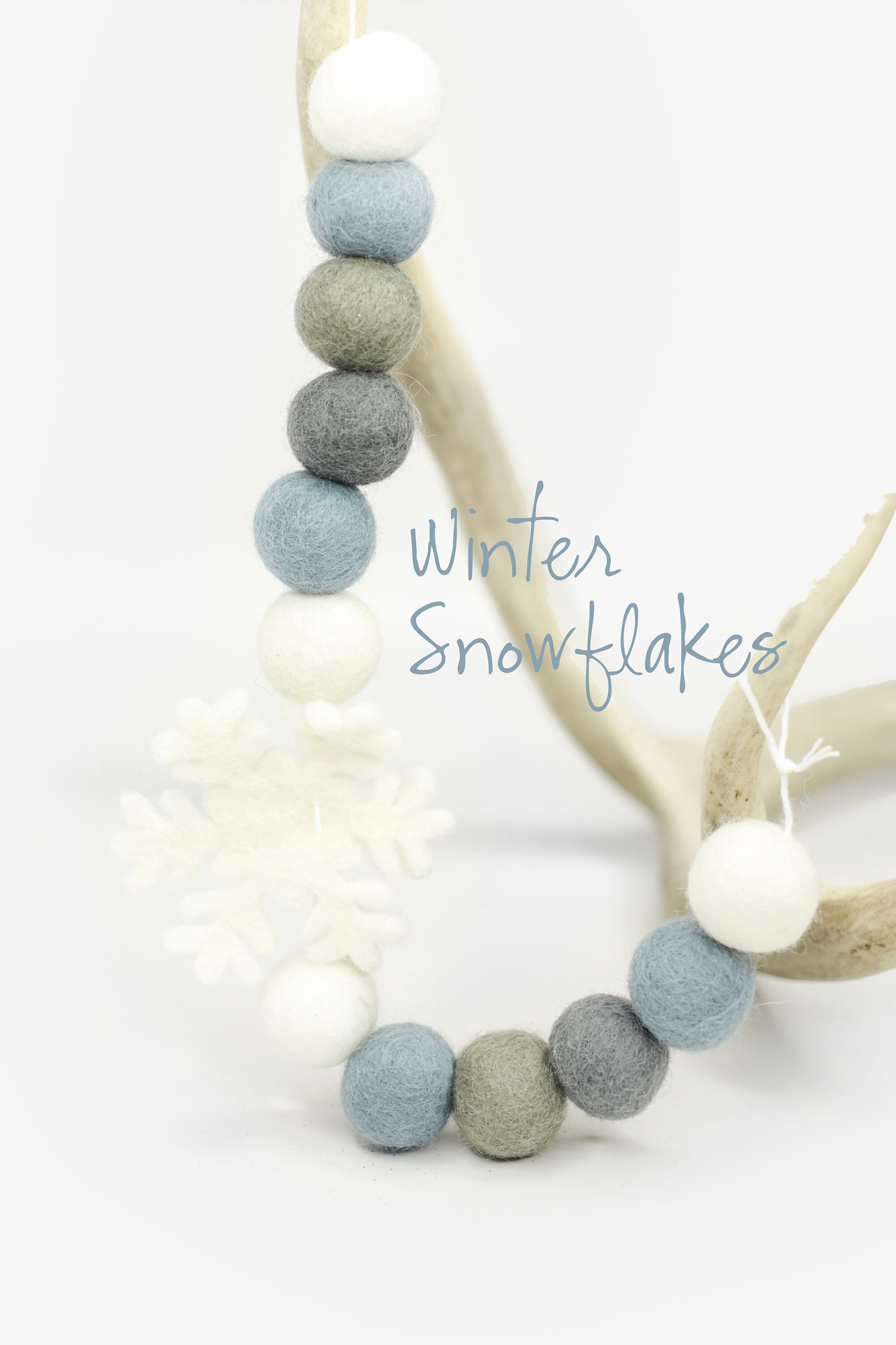 Winter White Felt Snowflakes Banner – Let's Have a Ball