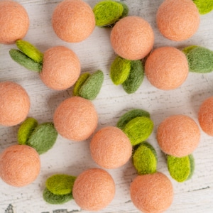 Laine feutrée à l'aiguille Pêche | Décoration pêche | Fruits feutrés à l'aiguille | Jouez à la nourriture | Laine feutrée alimentaire | Fruits en feutre de laine | Nourriture artificielle