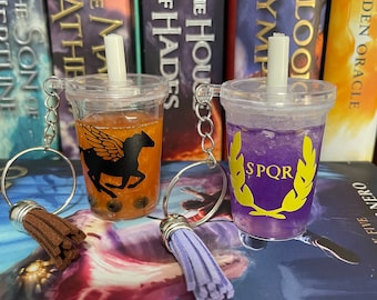 Percy Jackson Mini Boba and Iced Drink Cup Keychains