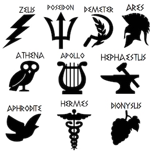 Percy Jackson Cabin Name/Symbol Vinyl Stickers