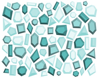 Gemstone ClipArt // Digital Diamond Clipart // Digital Wedding Clipart // Digital Geometric Clip Art // Modern Clip Art // Turquoise Clipart