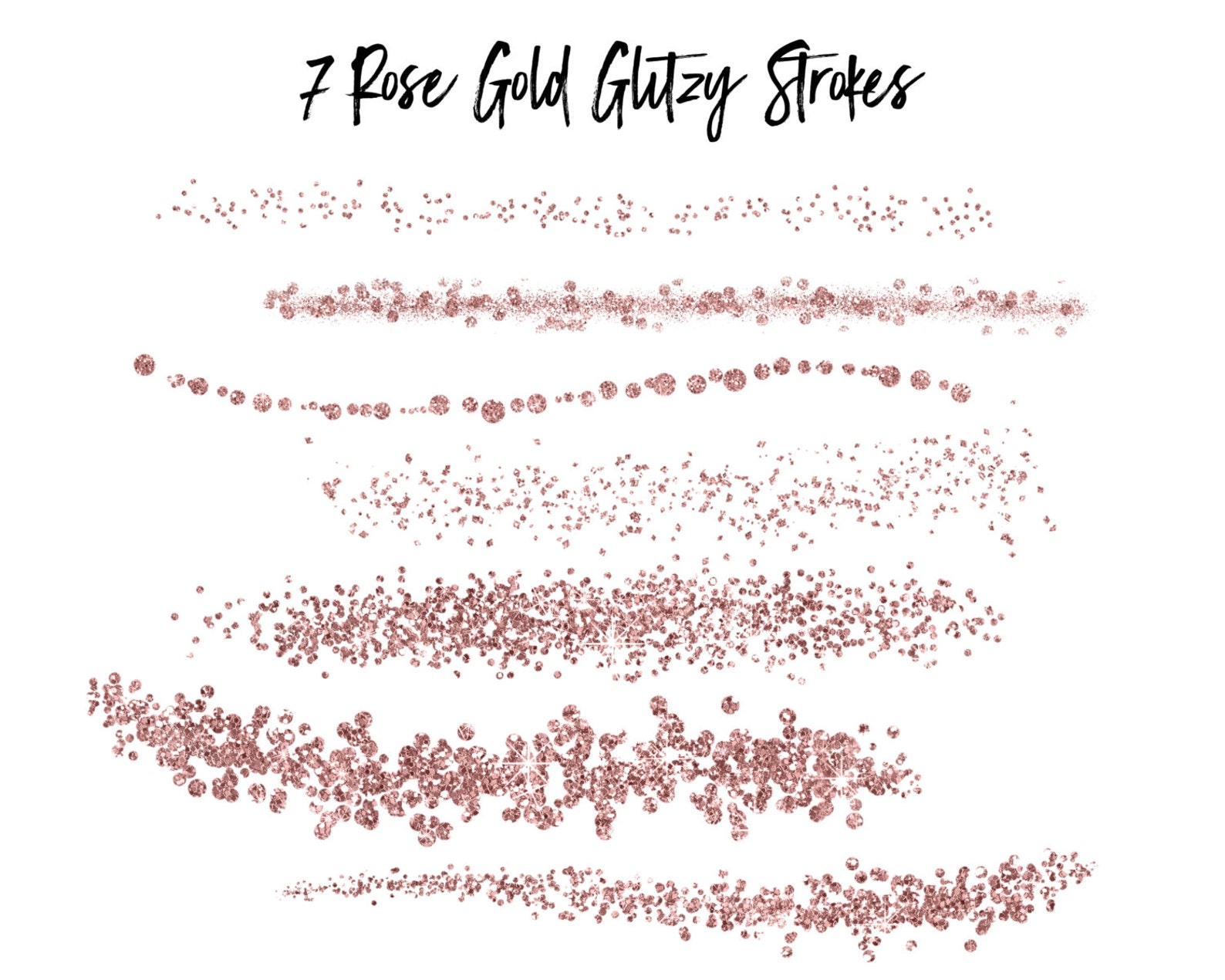 Pink Brush Strokes Clipart / Rose Gold Brush Strokes Clip Art / Digital ...