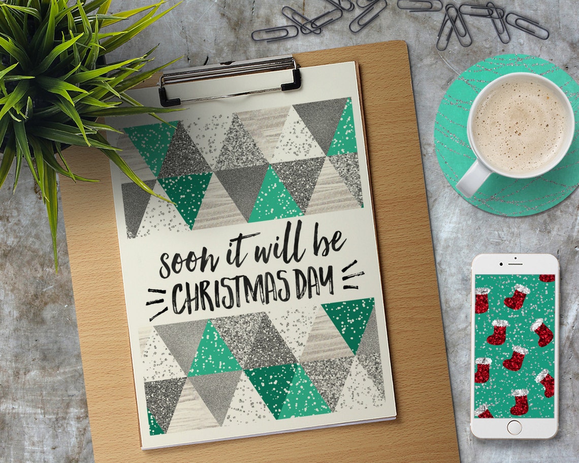 Digitale Weihnachten Hintergrund / rot und Blaugrün | Etsy