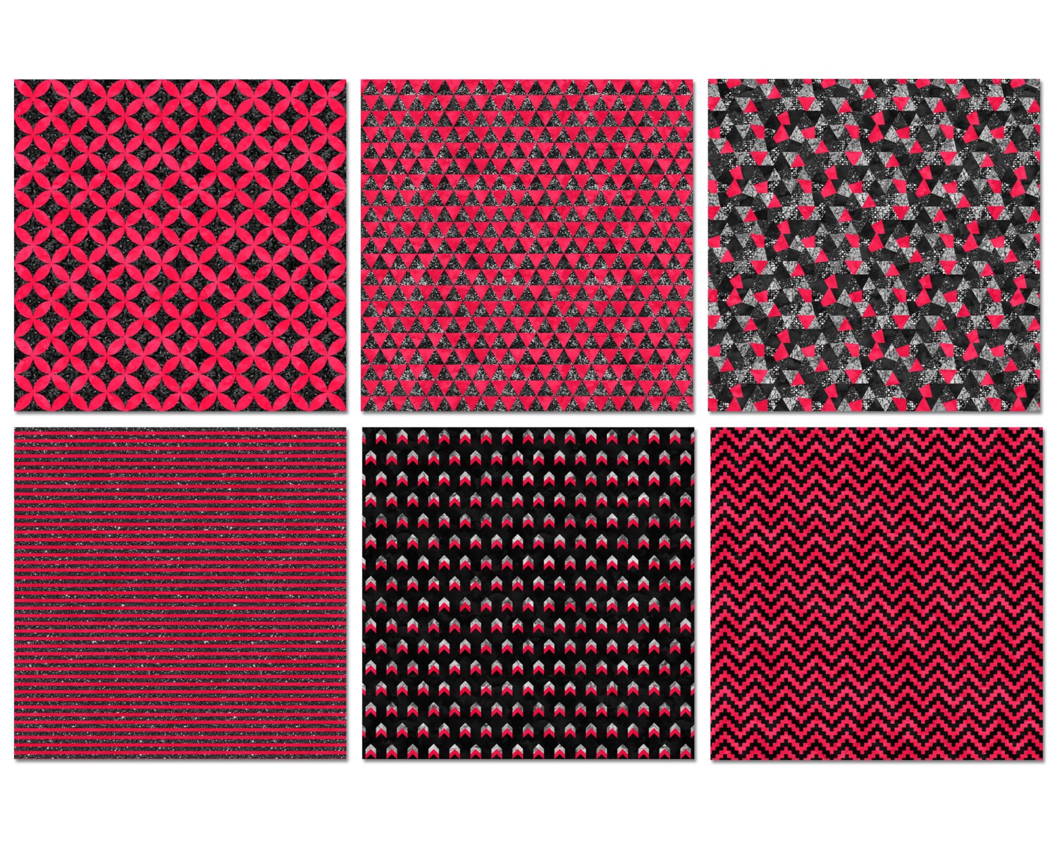 Hot Pink Digital Paper / Hot Pink Neon Digital Paper / Silver Etsy