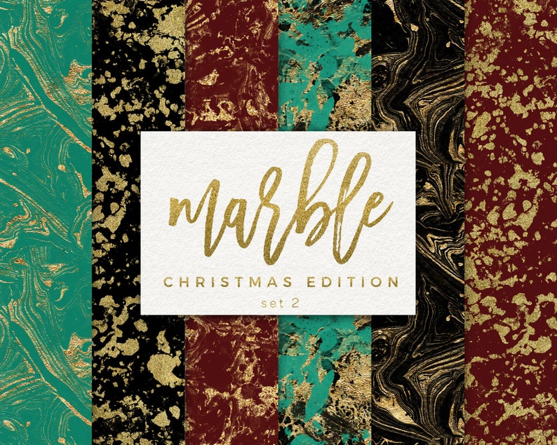Weihnachten Marmor Hintergrund / Gold digitales Papier Marmor | Etsy