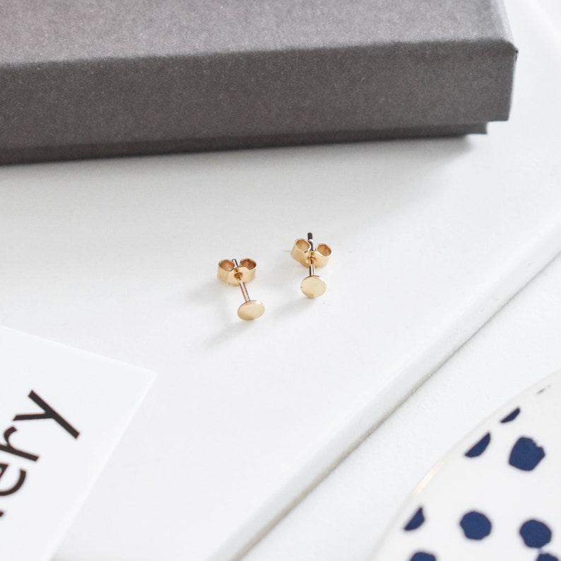 9ct Yellow Gold Dot Studs image 1