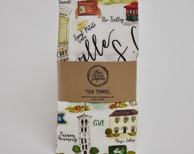 Floursack Dishtowel Tea Towel Greenville, SC Etsy