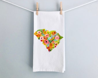 Floursack Dishtowel Tea Towel - Floral South Carolina