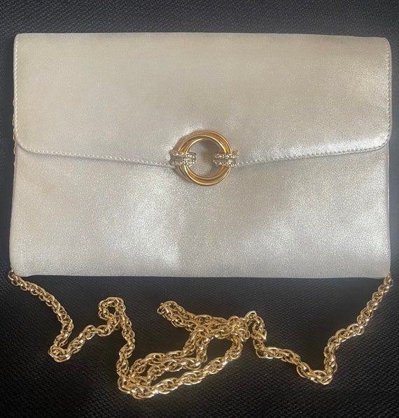 Vintage Rodo Gold Leather Evening Handbag, Gold Ch