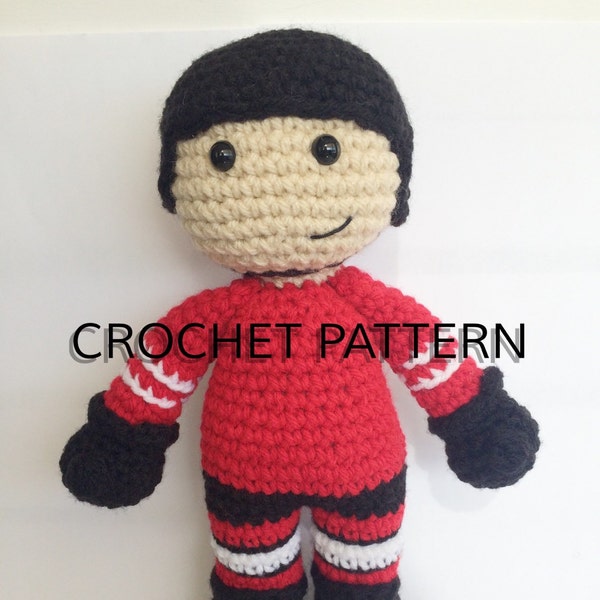 CROCHET PATTERN: Hockey Player Amigurumi crochet pattern