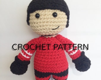 CROCHET PATTERN: Hockey Player Amigurumi crochet pattern