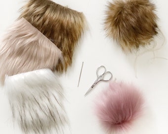 DIY Poms- 50 Pack || Make your own poms || craft supply || DIY || Faux fur fabric