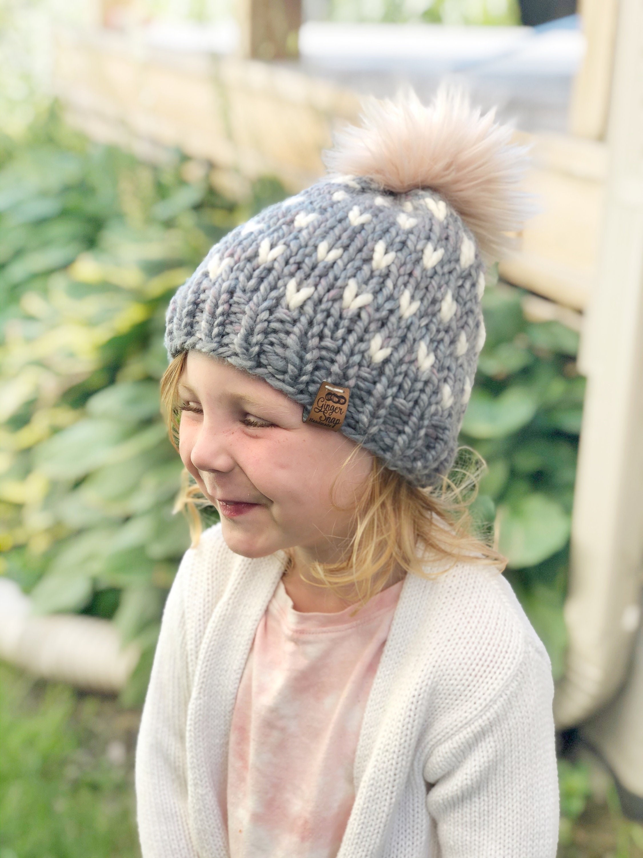 Knit Toque STORM FRONT Colour Little Hearts Knit Toque Etsy