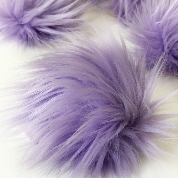 Faux Fur Pom || LAVENDER || Handmade Pom || Craft Supply || Faux Fur || purple pompom