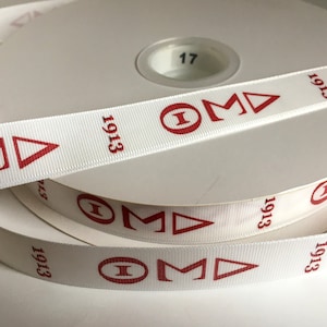 7/8 inch Custom Delta Sigma Theta Sorority Satin or Grosgrain Ribbon -Vertical- *Free Personalization*