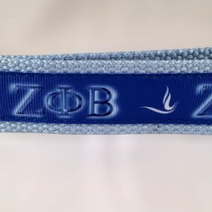 Handmade Zeta Phi Beta Sorority Ribbon Key Fob Keychain