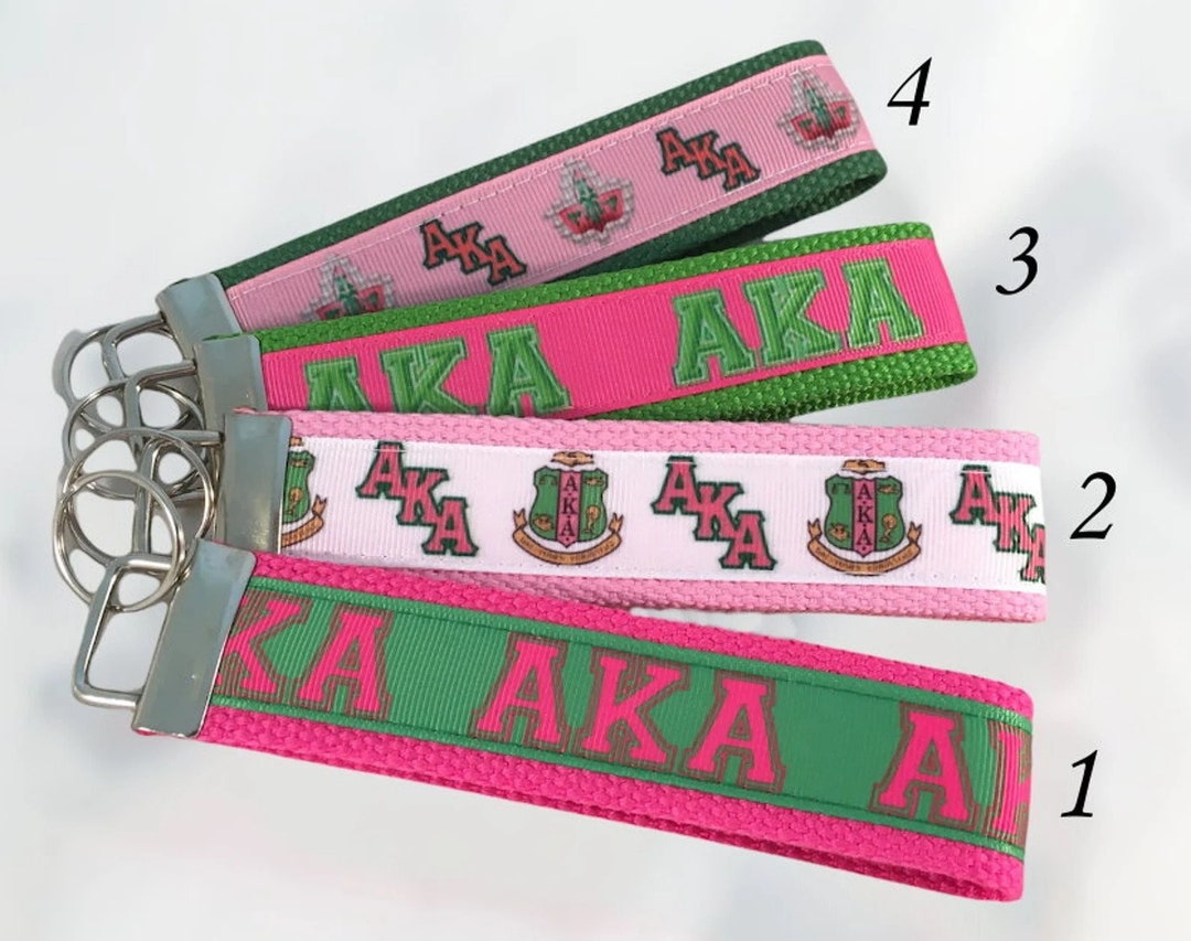 Handmade Alpha Kappa Alpha Sorority Inc Inspired AKA Key Fob Ribbon ...