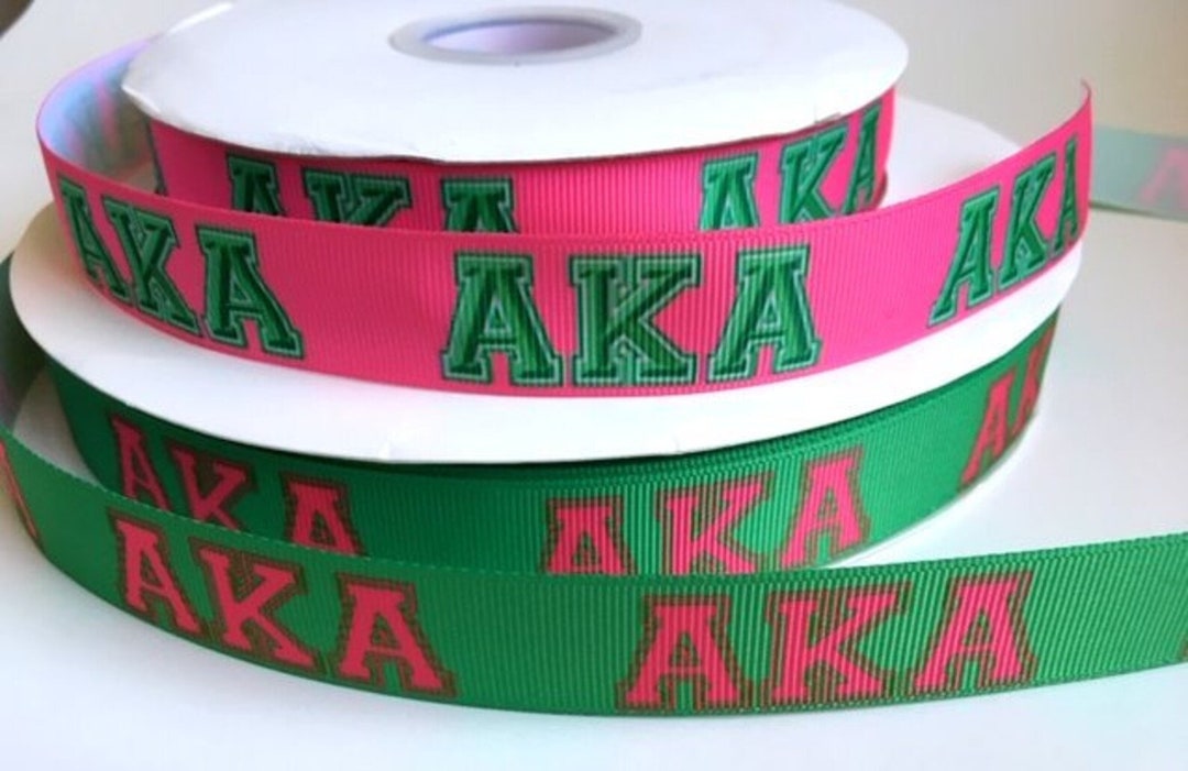 Pink/green Sorority Inspired Grosgrain Ribbon High Quality Durable Great for Wreaths and
