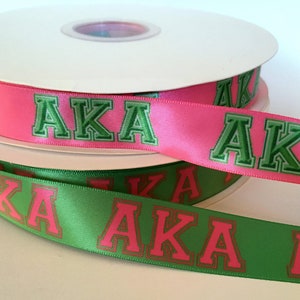 Pink/Green Sorority Inspired Satin Ribbon High Quality Vivid Colors