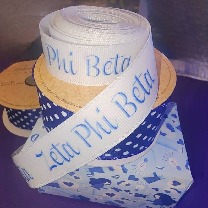 7/8 Inch Custom Zeta Phi Beta Sorority Satin or Grosgrain Ribbon *free ...