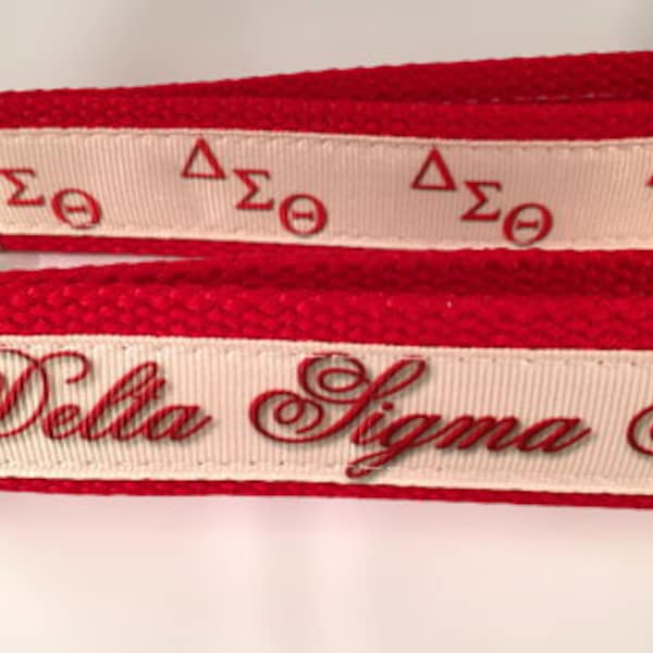 Handmade Delta Sigma Theta Sorority Ribbon Key Fob Keychain