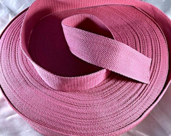 50 yd Roll of 1.5" 38mm Cotton Webbing Belting Strapping Medium Weight - Medium Pink