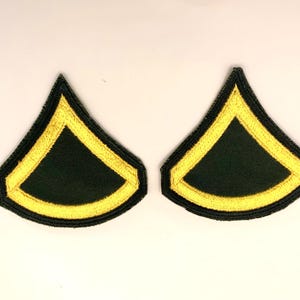 U.S. Army Private First Class (PFC, E-3) Rank Insignia Patch - Set of 2- Vintage