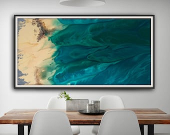 Modern Painting Acrylic Painting GICLEE Art Print Abstract Painting Coastal Landscape Abstract Painting Extra Large Wall Art Living Room