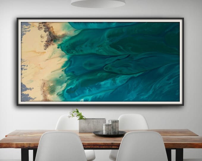 Modern Painting Acrylic Painting GICLEE Art Print Abstract Painting Coastal Landscape Abstract Painting Extra Large Wall Art Living Room