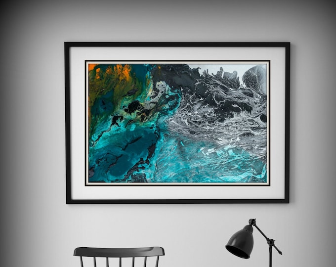 Large Abstract Painting Print Art, Abstract Art Print, Blue Art Print, Large Art Canvas Blue Painting Giclee, Gift Large Painting Print