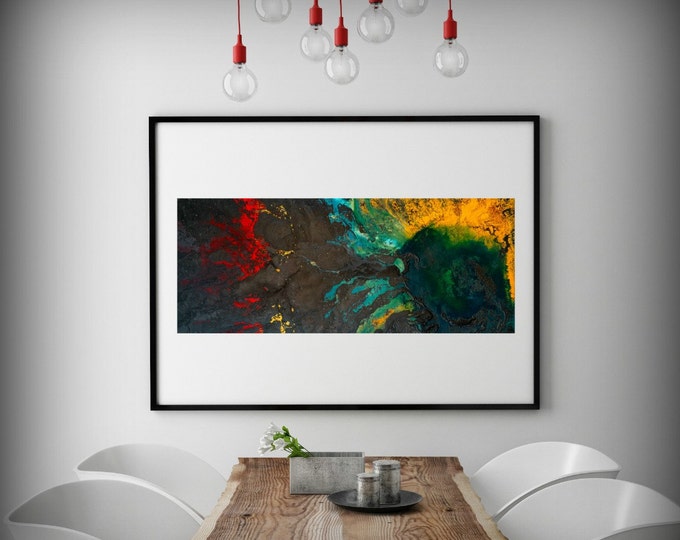 Abstract Painting Print, Art Painting Variety of sizes, Dark Art, Colorful Painting, Wall Prints, Wall Decor Living Room "Rise Above"