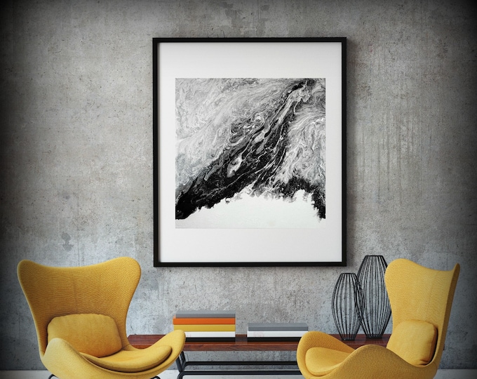 Extra Large Abstract Painting Print Abstract Canvas Print, Black and White Art, Large Abstract Wall Art, Large Abstract Art Fine Art Print