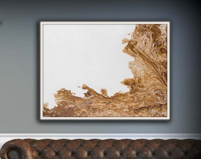 Large Abstract Painting Print Abstract Art Canvas Print, Brown and White Art, Large Abstract Wall Art, Large Abstract Art Fine Art Print