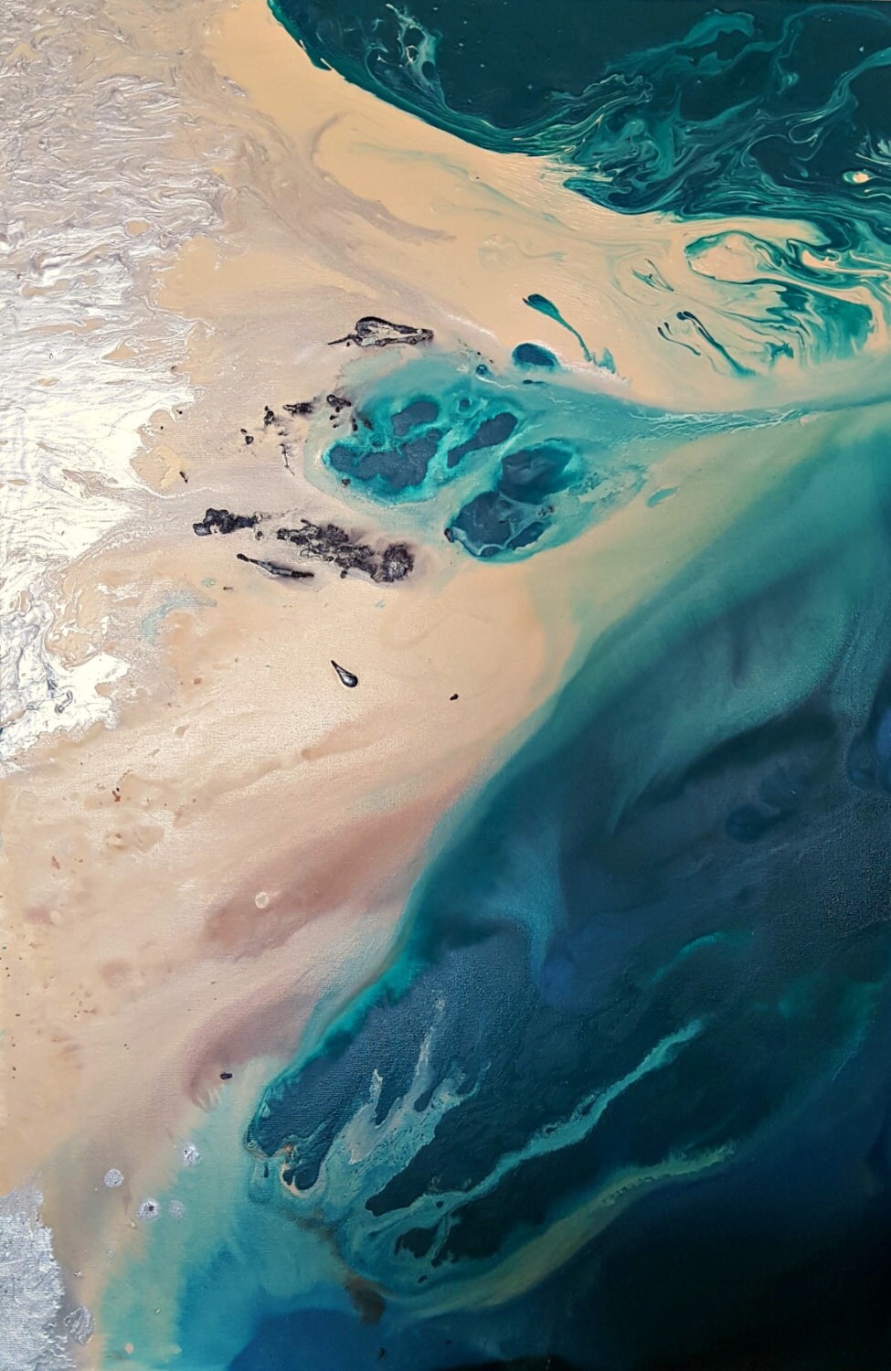 Beach Painting 24 x 36 Abstract Painting Acrylic Painting Abstract Wall