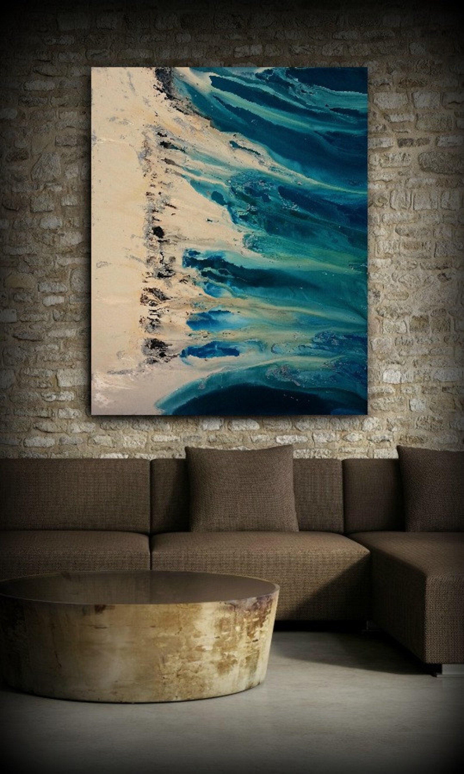 Art Painting Teal Painting Large Paintings Abstract XL EXTRA Etsy
