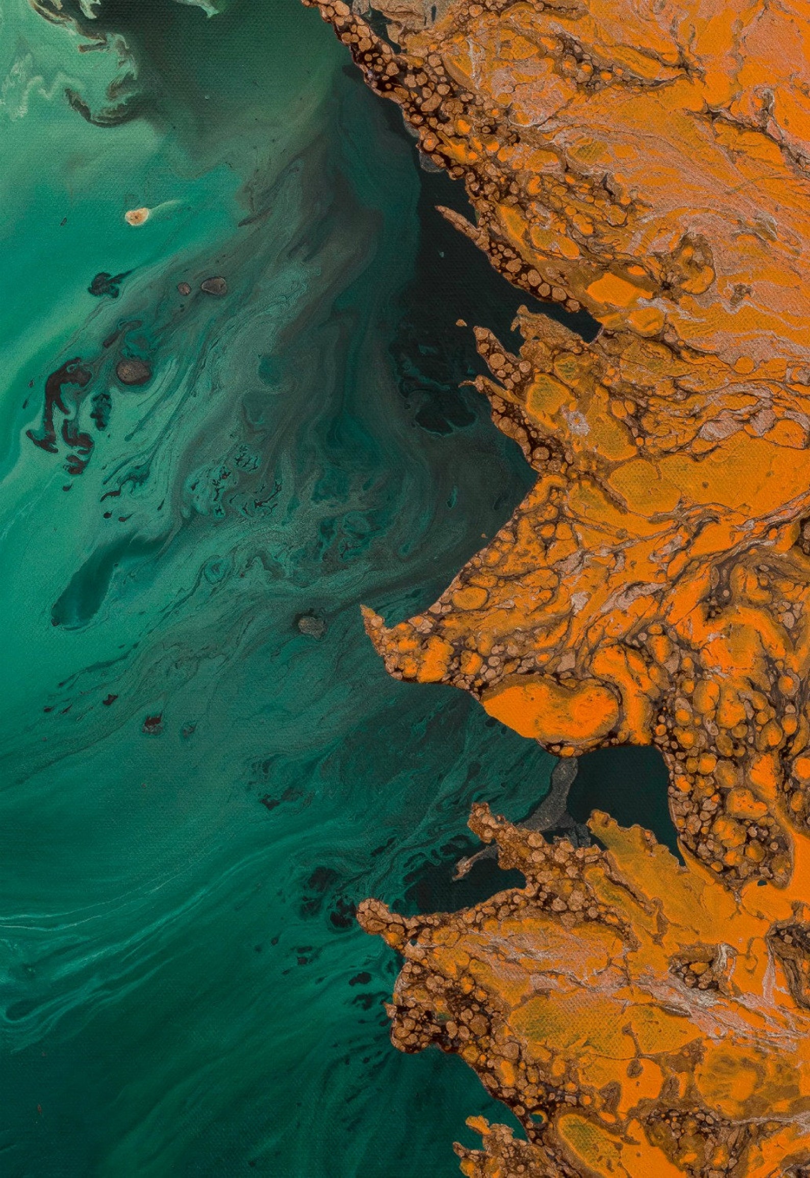 SALE Orange and Green Painting Acrylic Painting Fine Art Print - Etsy