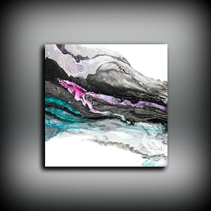 Black Art Print, Large Abstract Art Black and White Painting Modern Wall Art Print Painting Modern, Pink Art Colorful Painting LDawningScott