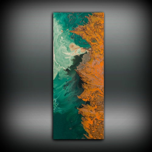 SALE Orange and Green Painting Acrylic Painting Fine Art Print - Etsy