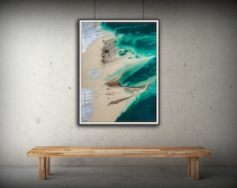 Coastal Art Print, Office Art Print Office Decor Abstract, Zen Painting 8x11-54x72 Huge Wall Art Living room, Bedroom Art Green Painting