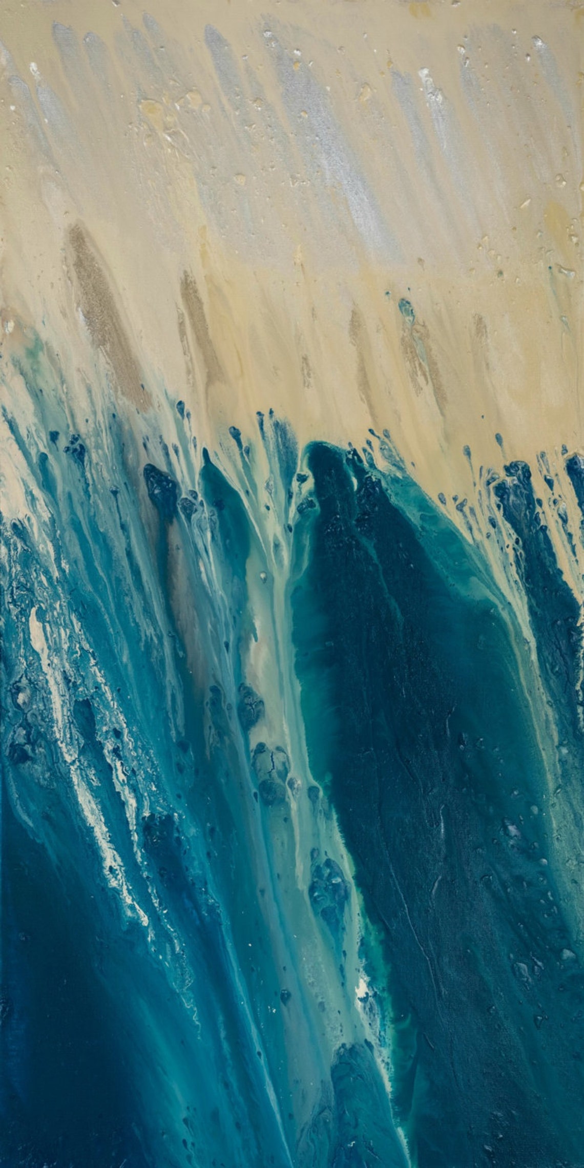 Large Abstract Art Print Teal Blue Abstract Painting Print Etsy