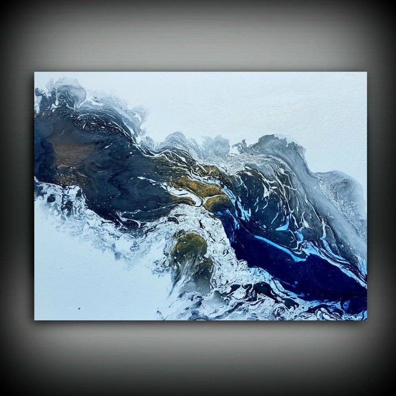 Black and White Painting 36 X 48 Abstract Painting Acrylic Etsy