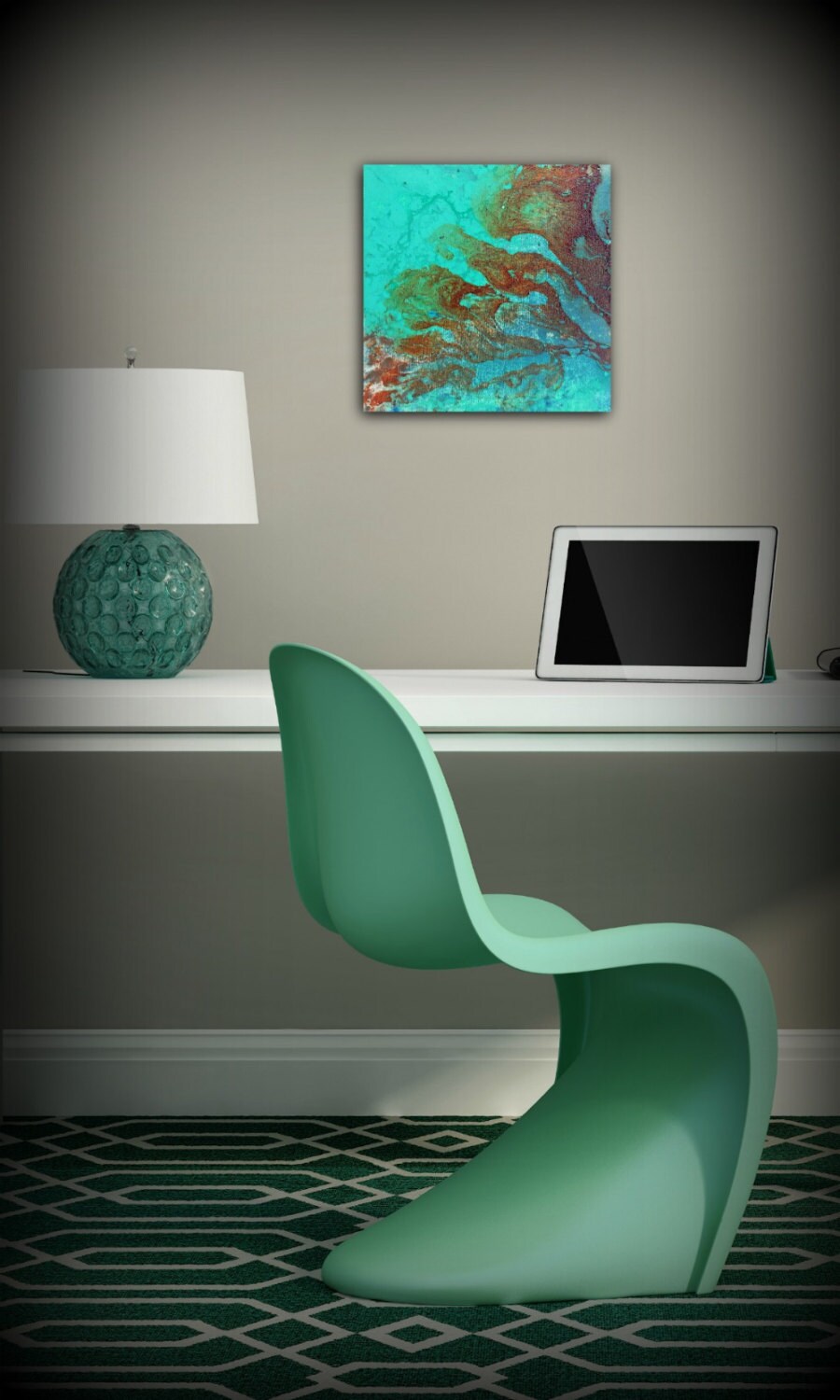 Art Painting Acrylic Paintings Abstract Small Wall Art Canvas Aqua