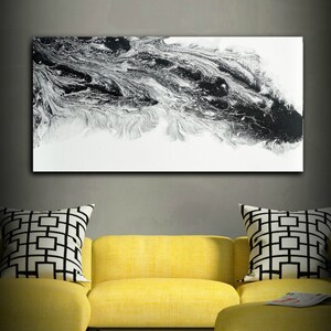 SALE Large Abstract Painting Print Abstract Art Canvas Print, Black and White Art Large Abstract Wall Art, Large Abstract Art Fine Art Print image 5