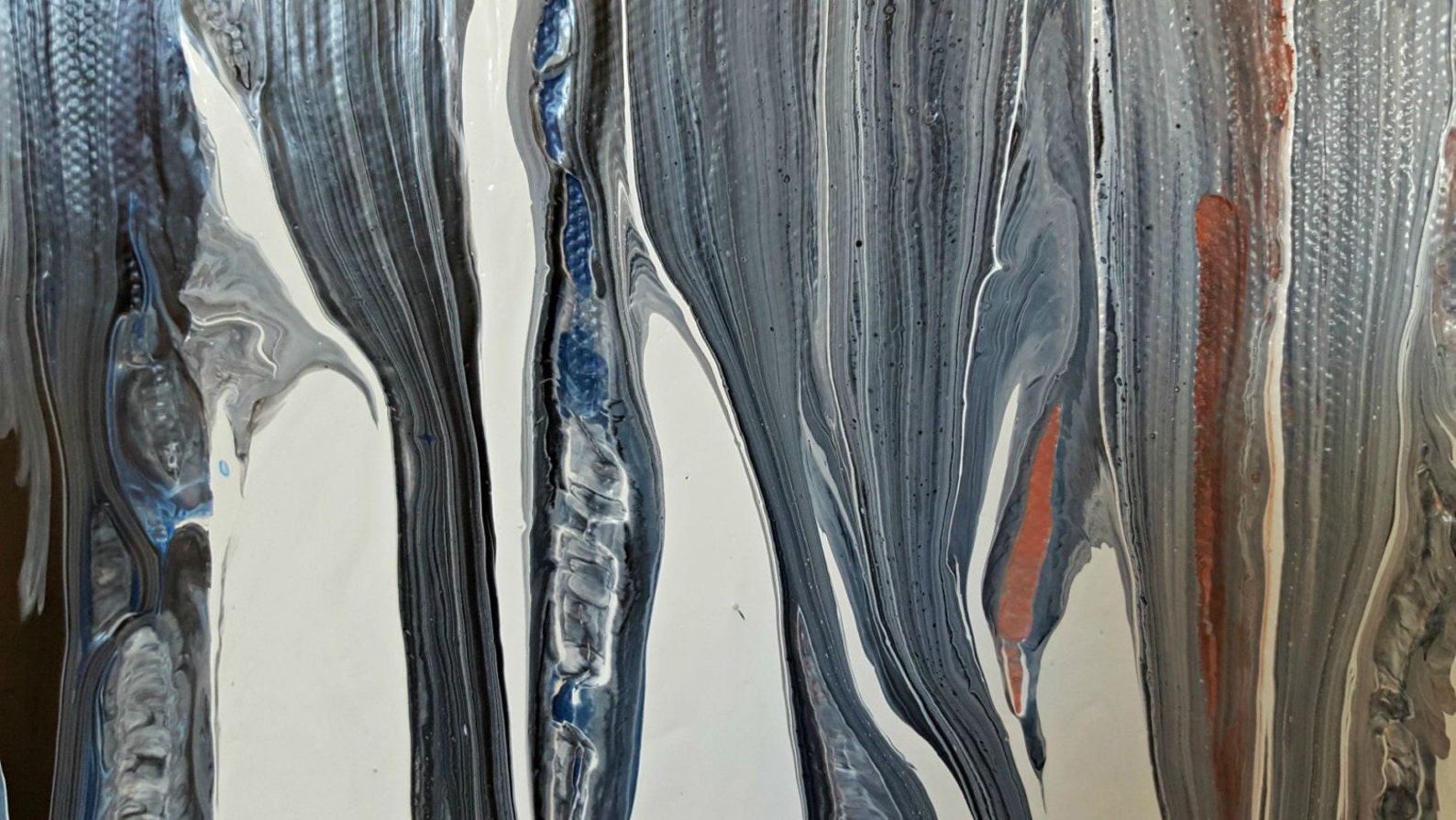 White Black & Blue Painting 12x16 Abstract Painting Acrylic Etsy