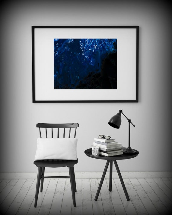 Black and Blue Art Wall Art Prints Blue Painting Fine Art Etsy