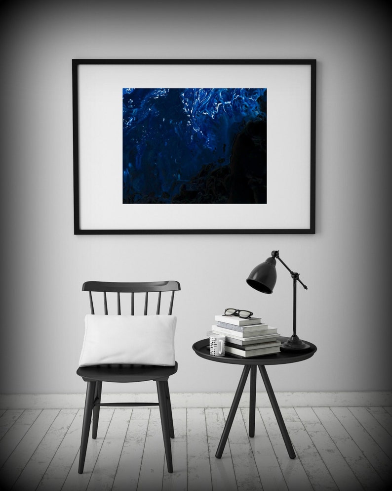 Black and Blue Art, Wall Art Prints, Blue Painting, Fine Art Prints Abstract Painting Wall Decor Art Print Large Abstract Print Wall Art image 1