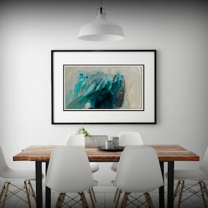 Abstract Art Blue Wall Art Coastal Landscape Giclee Large PRINT on Canvas Large Gift for Her Modern Home Decor Wall Art Painting Dawning image 2